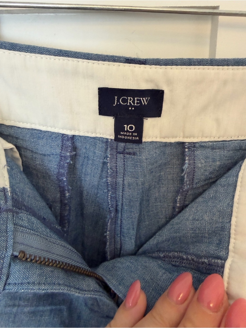 J. Crew 5" classic chambray short Blue Cotton Size 10 preppy casual nautical - Picture 9 of 12